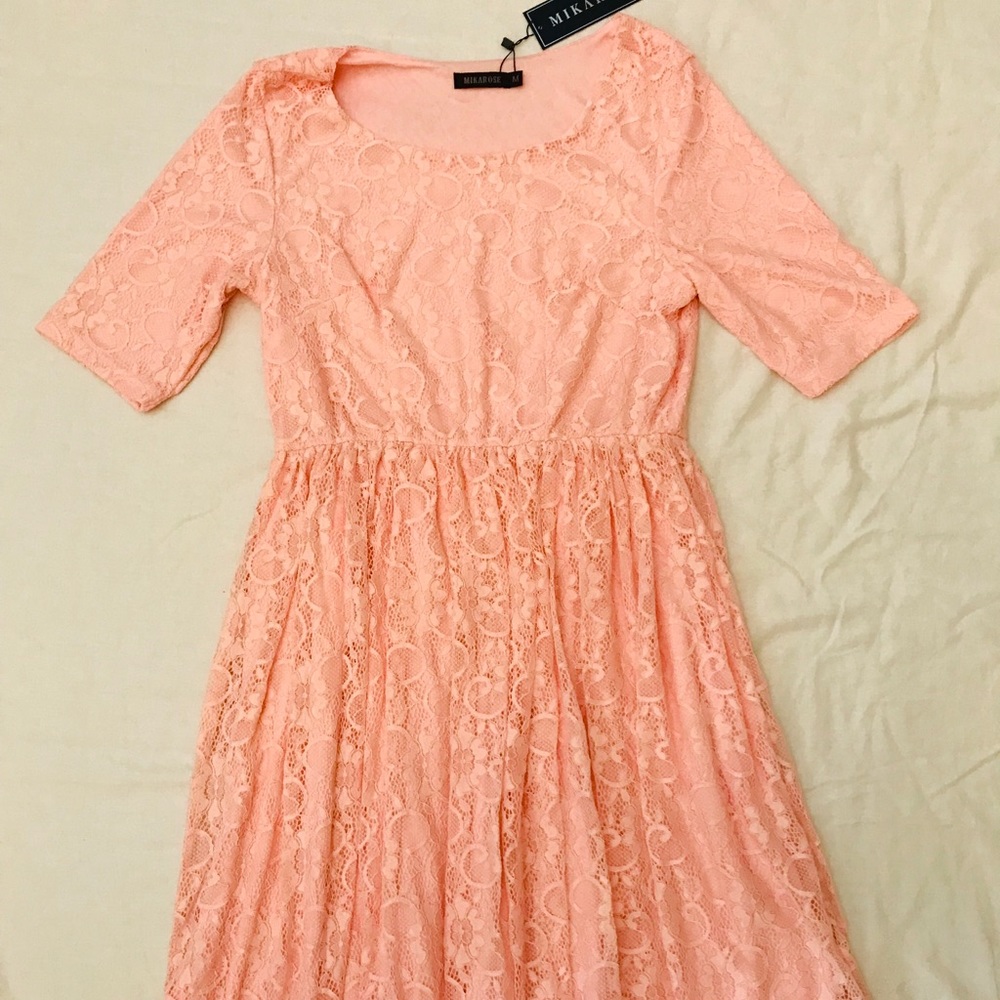 NWT/NBW Pink lace dress (knee length)